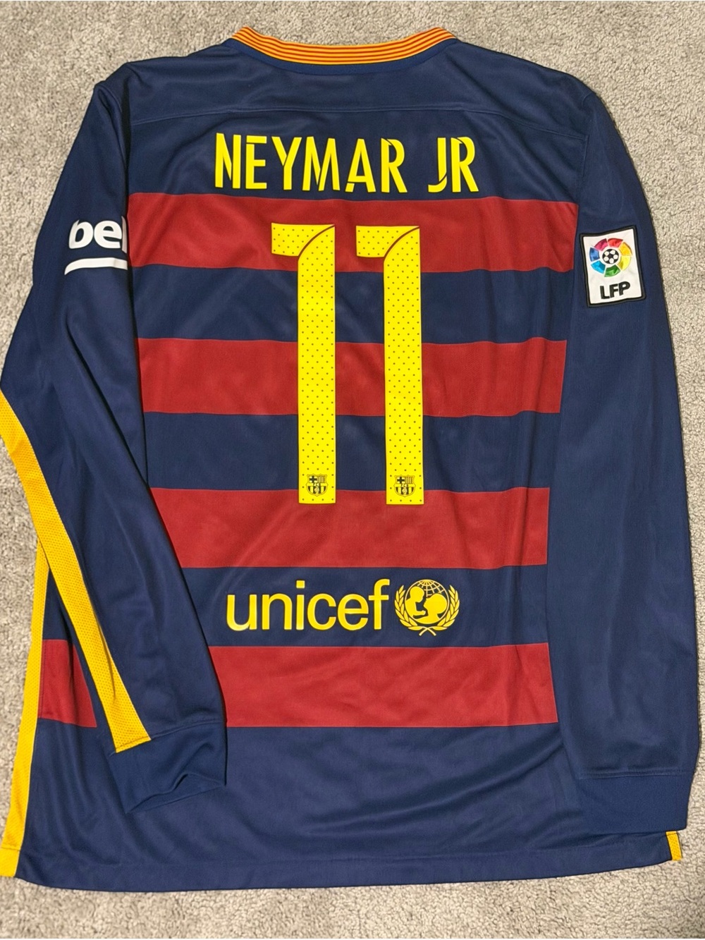 2015–16 FC Barcelona Neymar Jr Long Sleeve Nike Jersey
